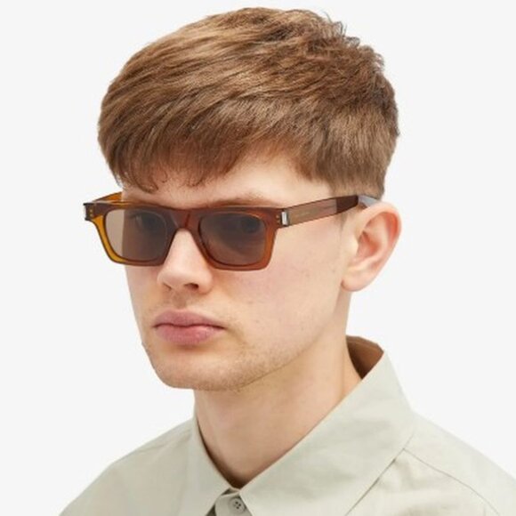 NWT SAINT LAURENT BROWN UNISEX SUNGLASSES - Picture 1 of 4